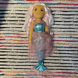 Mermaid Plush By Aurora Doll from Sea World with Pink Hair